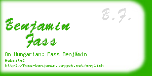 benjamin fass business card